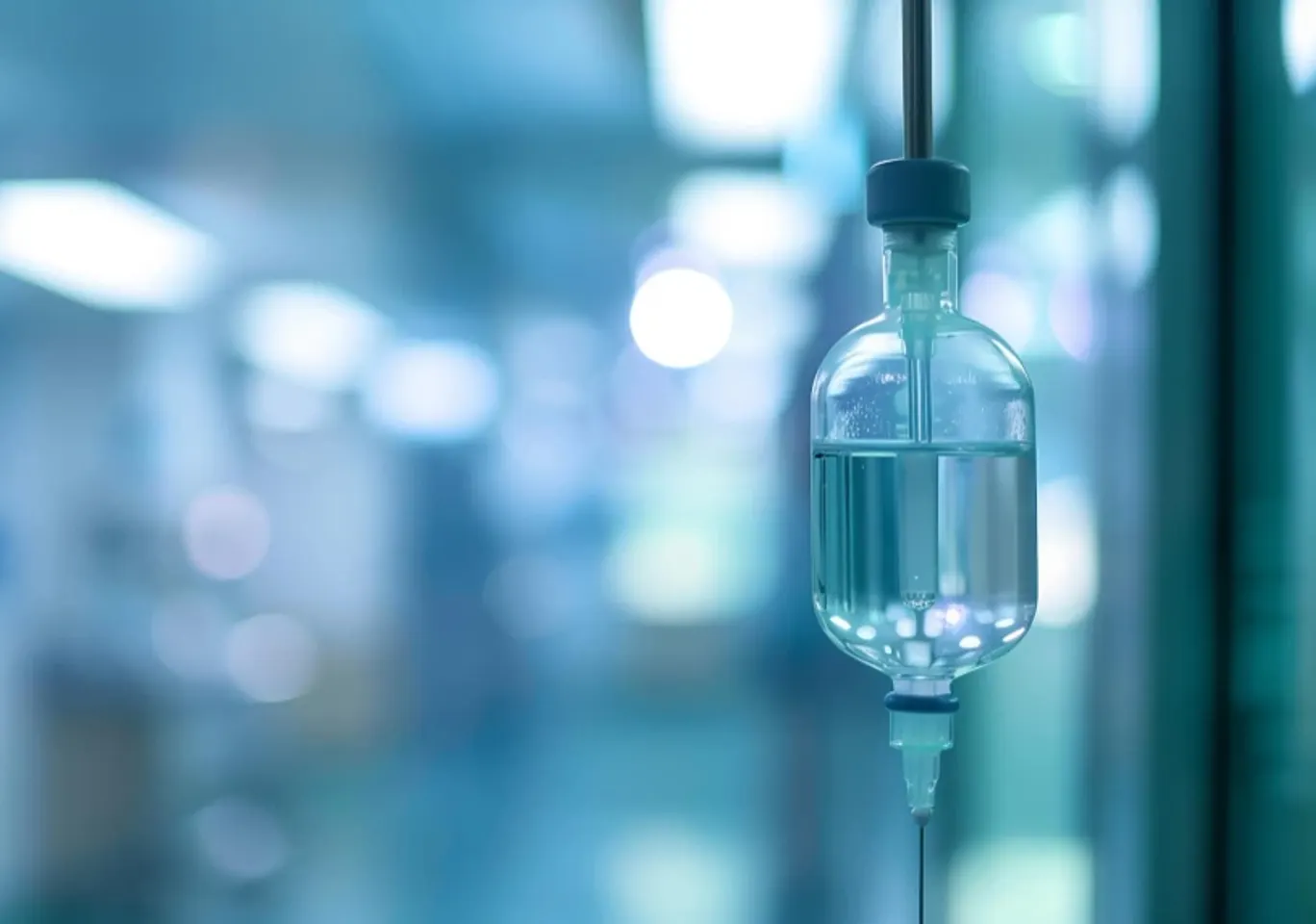 Detoks alkoholowy Radomsko: butelka infuzyjna zawieszona w gabinecie